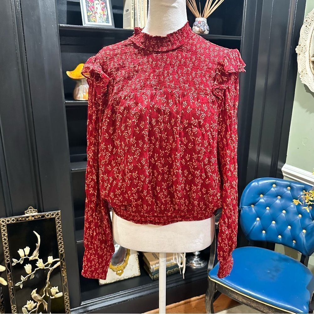 Free People Roma Smocked Short Blouse – Size Medium